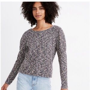 Madewell Speckled Knit Puff Sleeve Pullover Sweater‎ Multicolor Size M